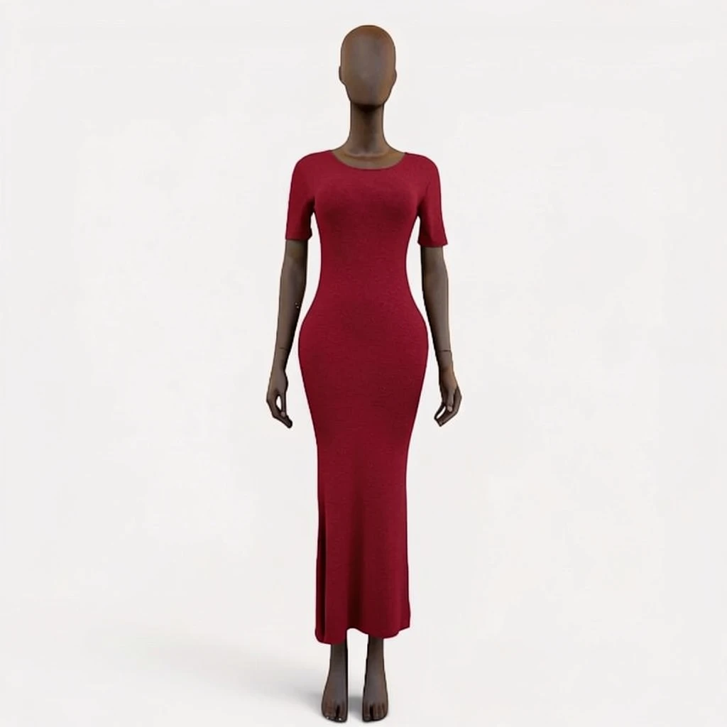 Short Sleeve Maxi Cotton Dress