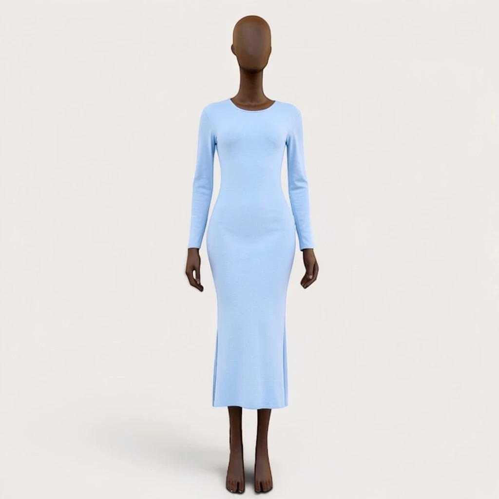 Long Sleeve Cotton Maxi Dress
