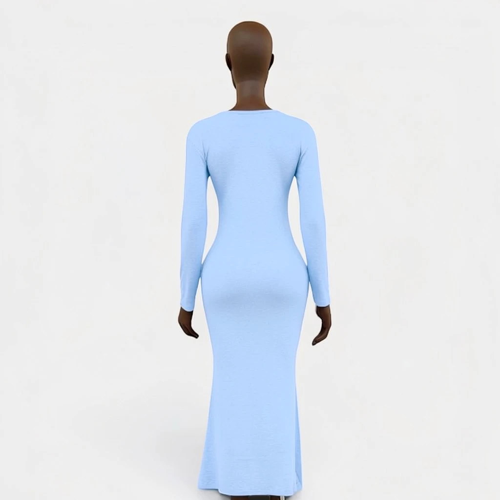 Long Sleeve Cotton Maxi Dress - Image 3