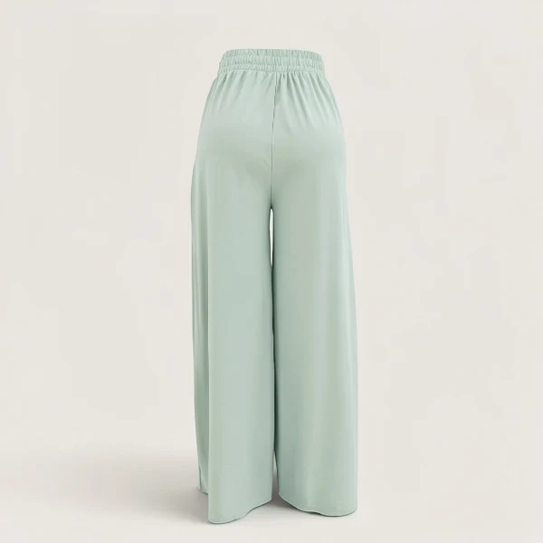 Pleated Wide-Leg Cotton Pants - Image 5